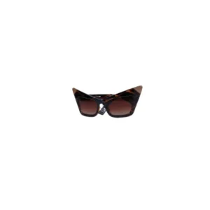CAT-EYE SOLBRILLE. BRUN MED GULE KANTER
